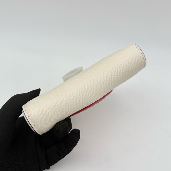 Kate Spade Madison Puffy Heart Medium Bifold Wallet Meringue Red - Picture 6 of 13